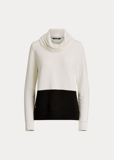 Tops Ralph Lauren Mujer Creme / Negros - Color-Blocked Cowlneck - XCHKR6970